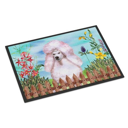 Carolines Treasures White Standard Poodle Spring Indoor or Outdoor Mat - 24 x 36 in. CK1279JMAT